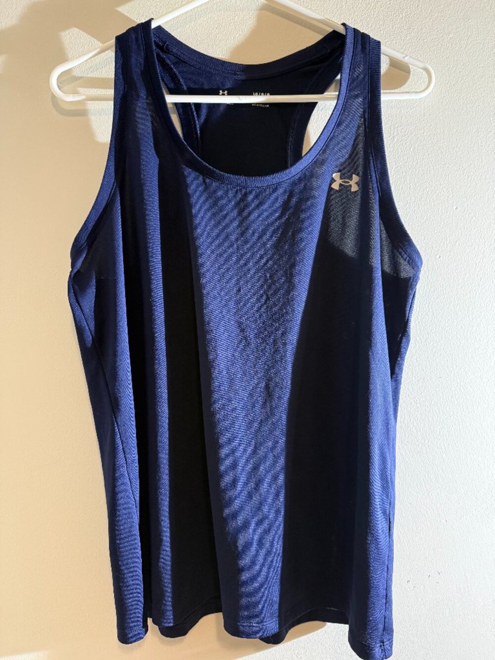 Under Armour HeatGear Fly-By Tank Top Navy Blue Racerback | Size LG